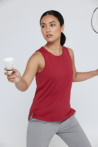 Zelocity Quick Dry Relaxed Tank Top - Deep claret — thumbnail 2